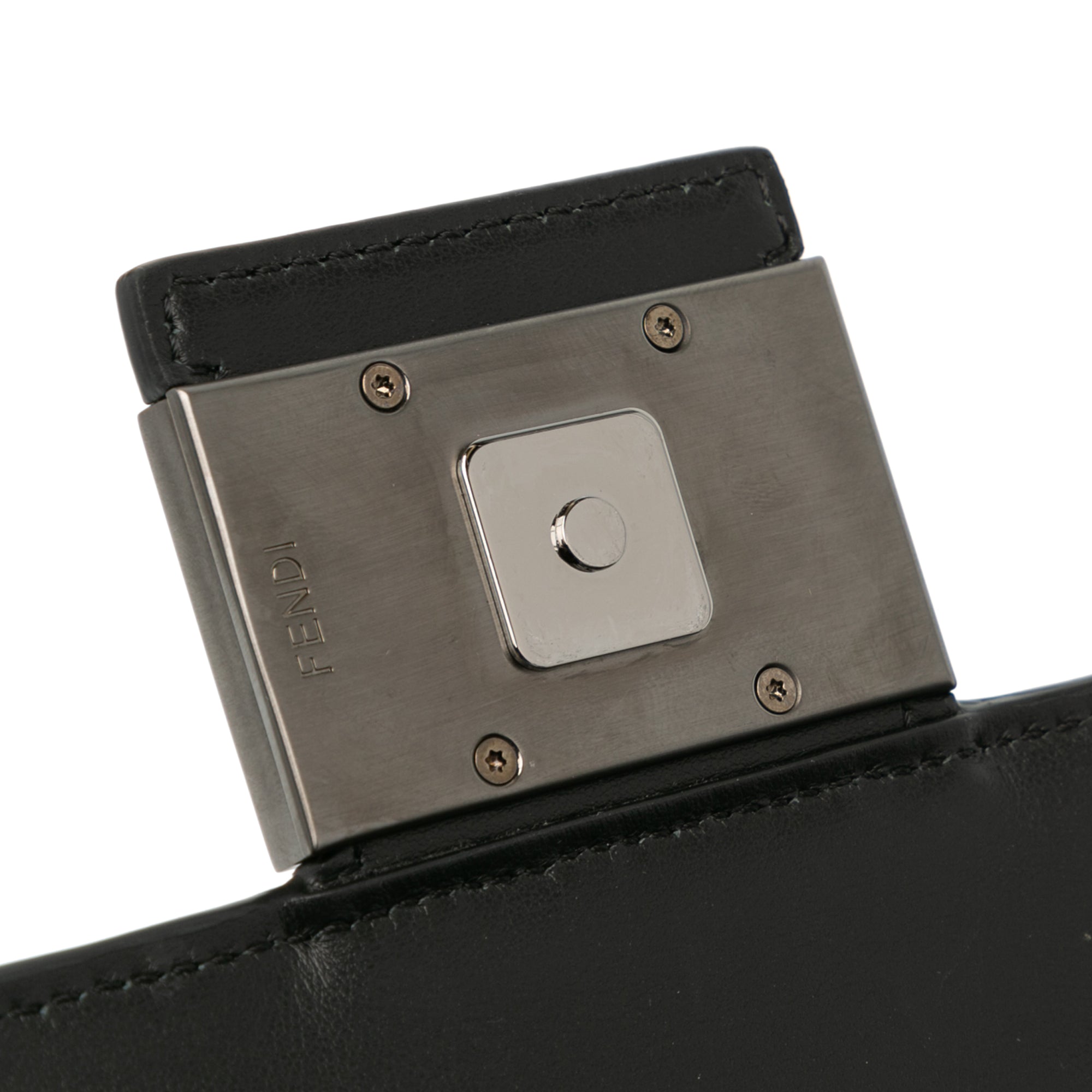 Fendi | Pre-Owned Zucca Coated Canvas And Calfskin Baguette Satchel | Black