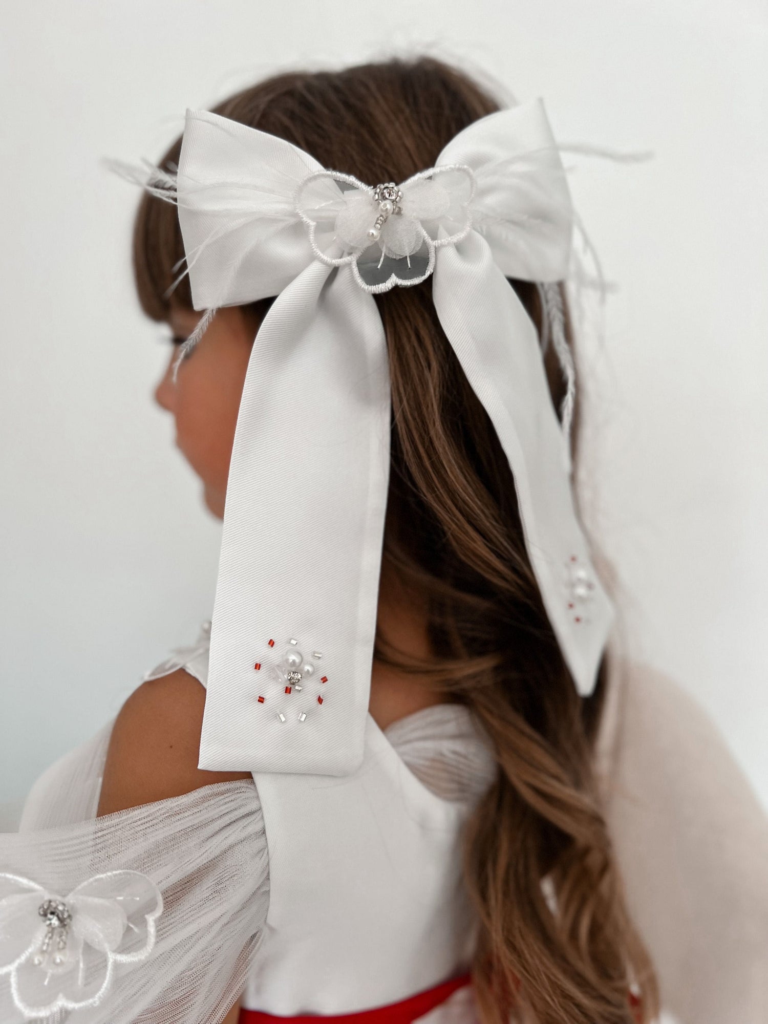 Girl | Constanza Ceremony Hair Bow | White