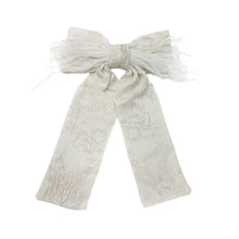 Girl | Eliza Ceremony Feather Hair Bow | Beige