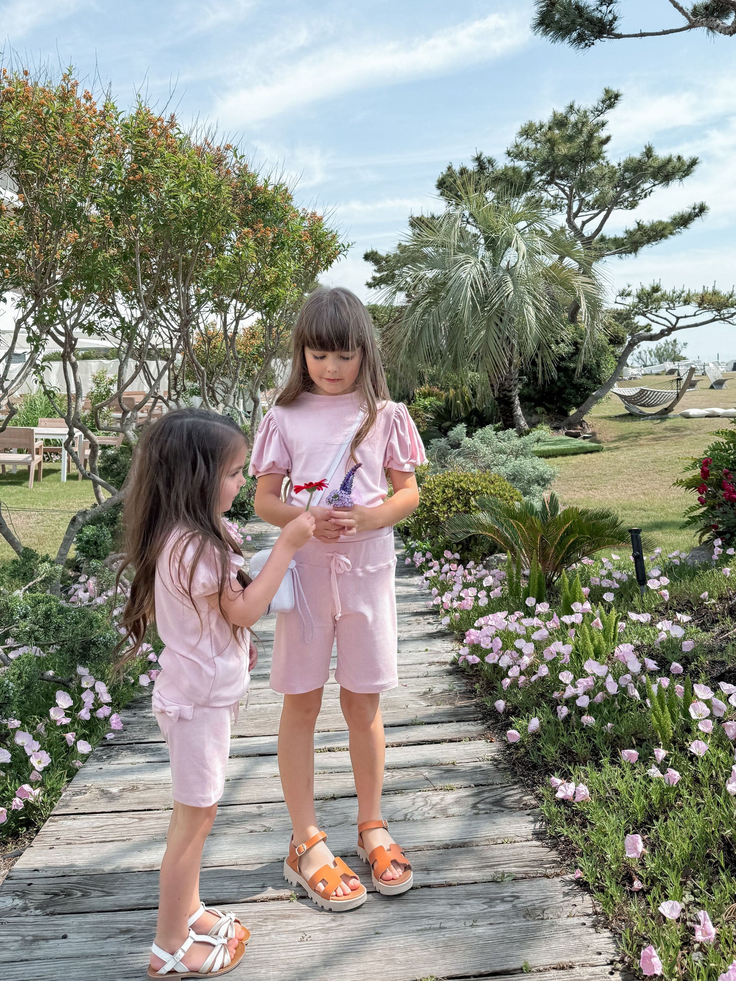 Girl | Top and Biker Shorts Set | Pink