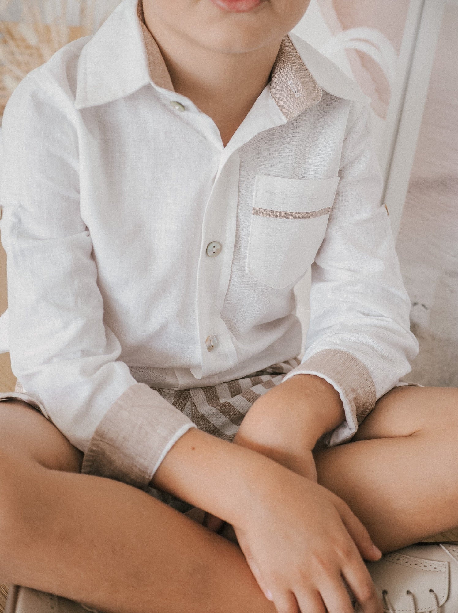 Ashton Striped Linen Shorts and Top Set - Petite Maison Kids