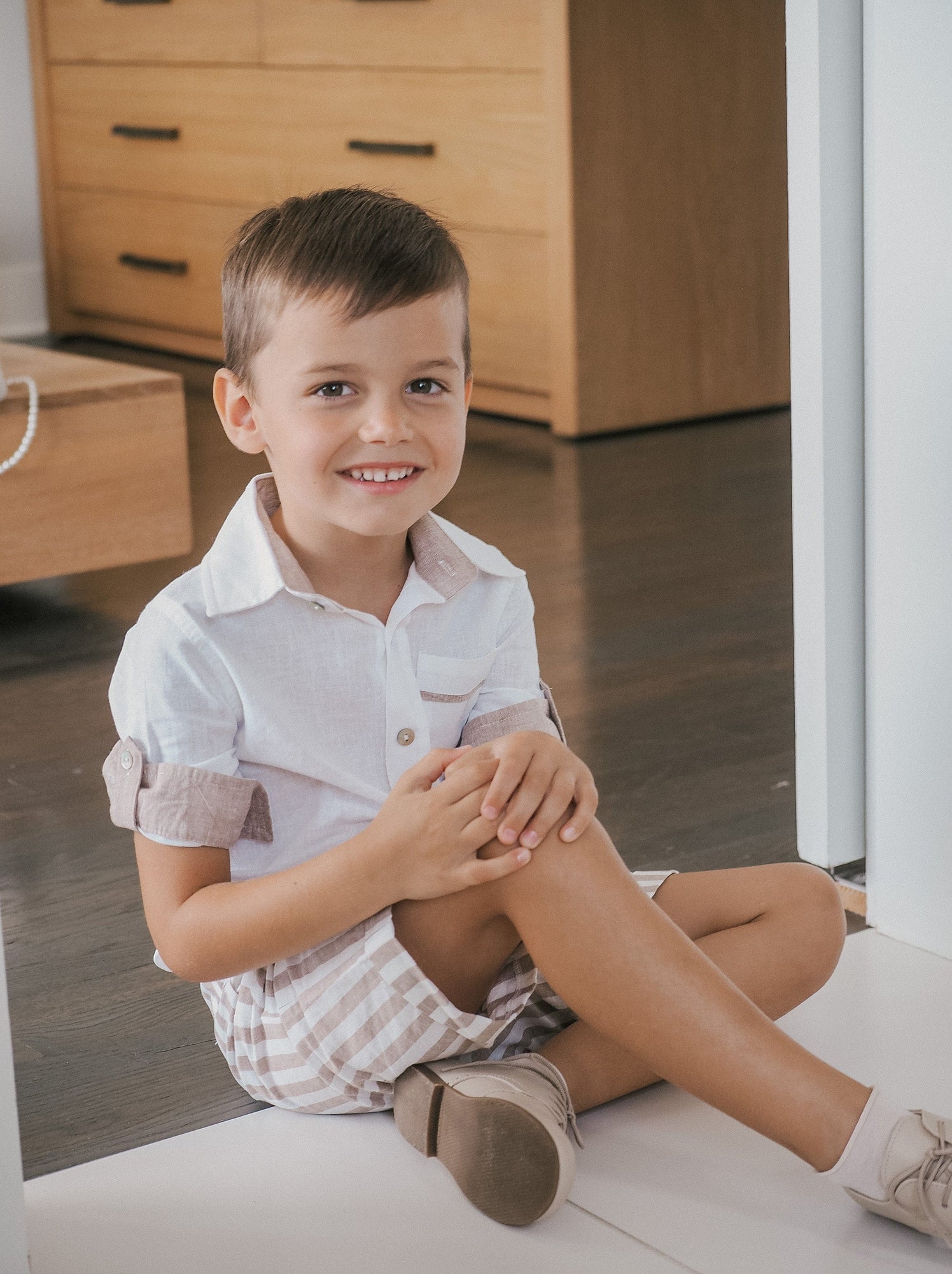 Ashton Striped Linen Shorts and Top Set - Petite Maison Kids