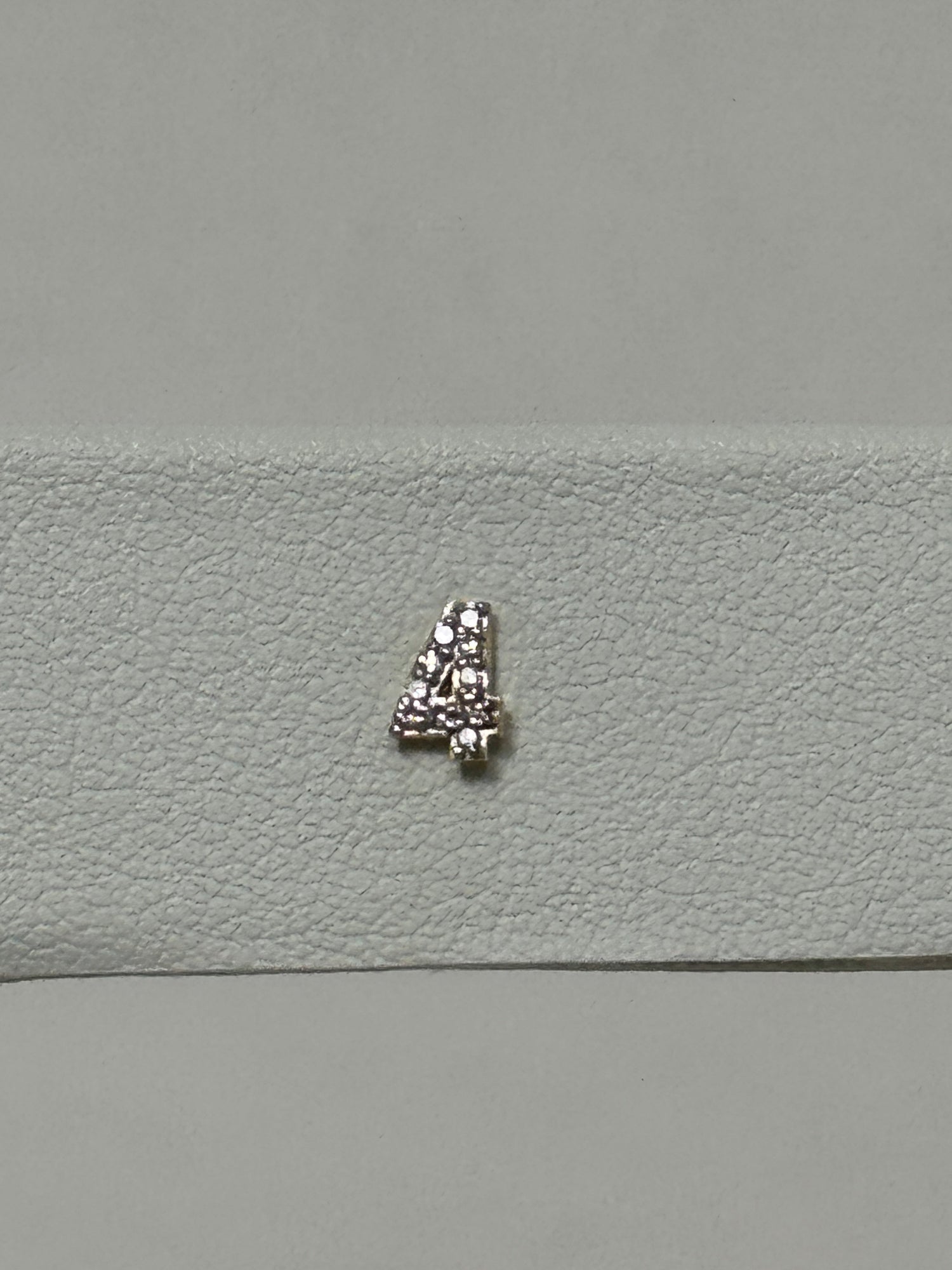 Pave Number Stud | 14K Yellow Gold | 0.03 CTW White Diamond