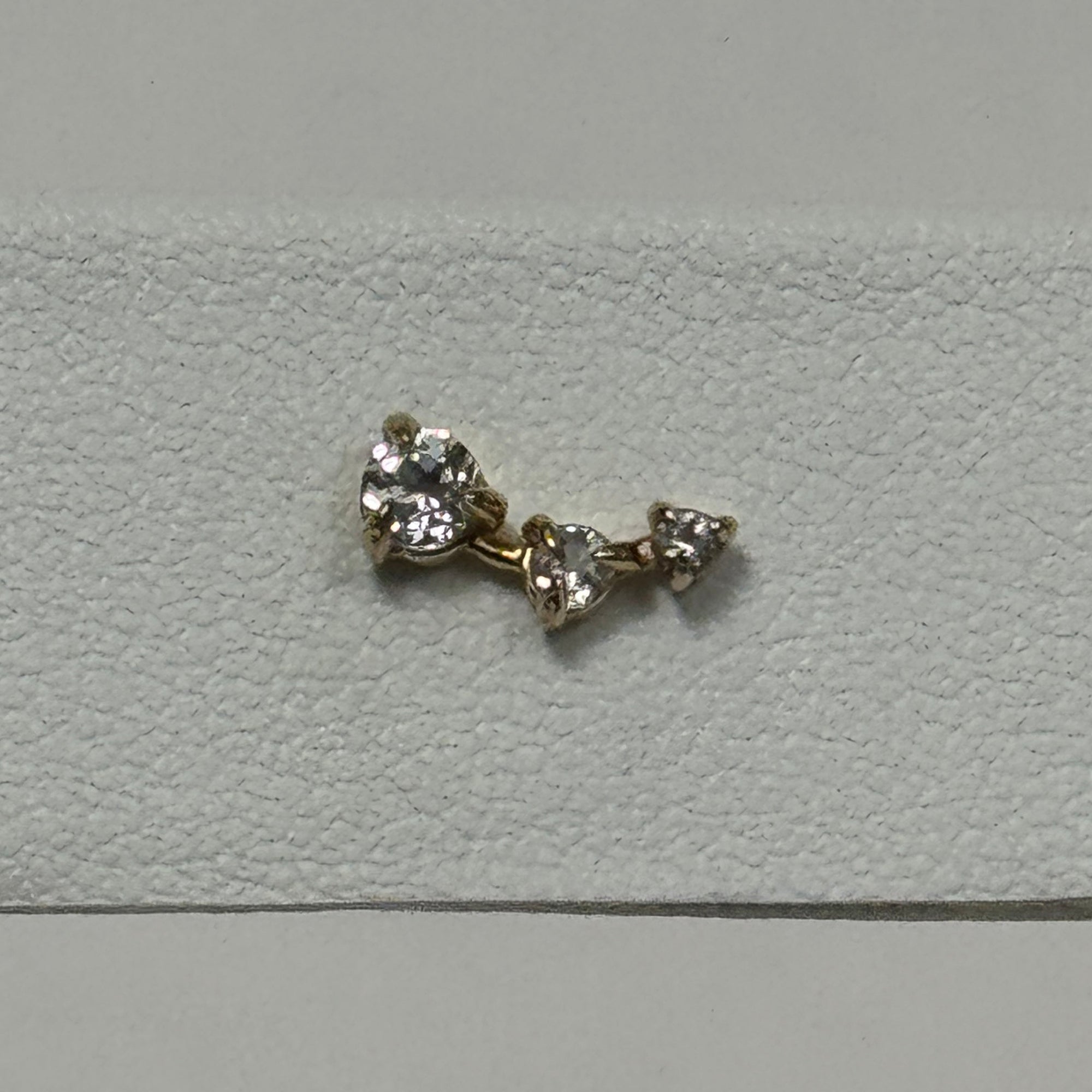 Climber Earrings | 10K Yellow Gold | Round White Topaz