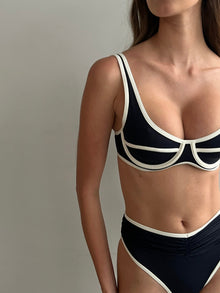 Scoop Underwire Top | Dark Navy x Off White