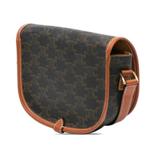 Celine | Pre-Owned Medium Triomphe Coated Canvas Folco Crossbody - III | Brown/Dark Brown