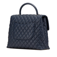 Chanel | Pre-Owned Large Caviar Coco Top Handle Bag - I | Blue/Navy