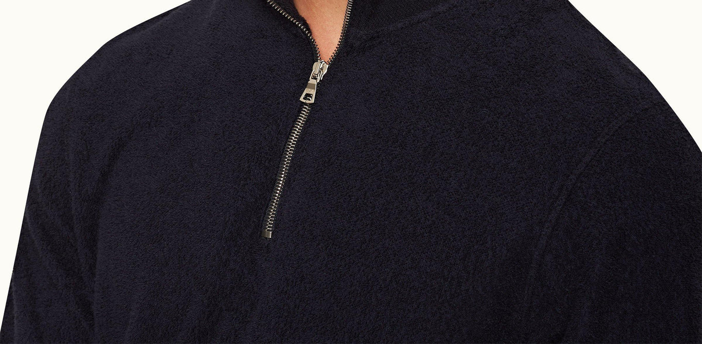 Isar Classic Fit Mix Texture Sweatshirt | Night Iris