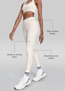 High-Waisted Impact Mesh Leggings | Ivory