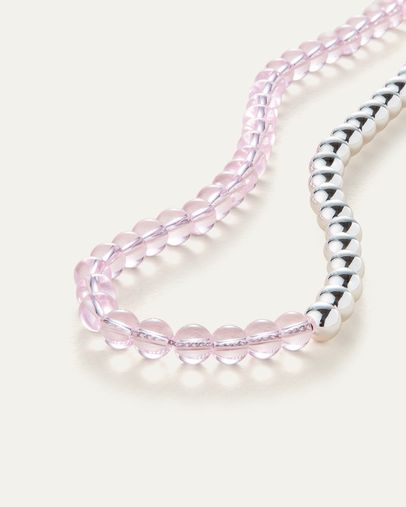 Glass Beads | Beaded Glass Necklace | Silver-Plated Steel