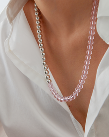 Glass Beads | Beaded Glass Necklace | Silver-Plated Steel