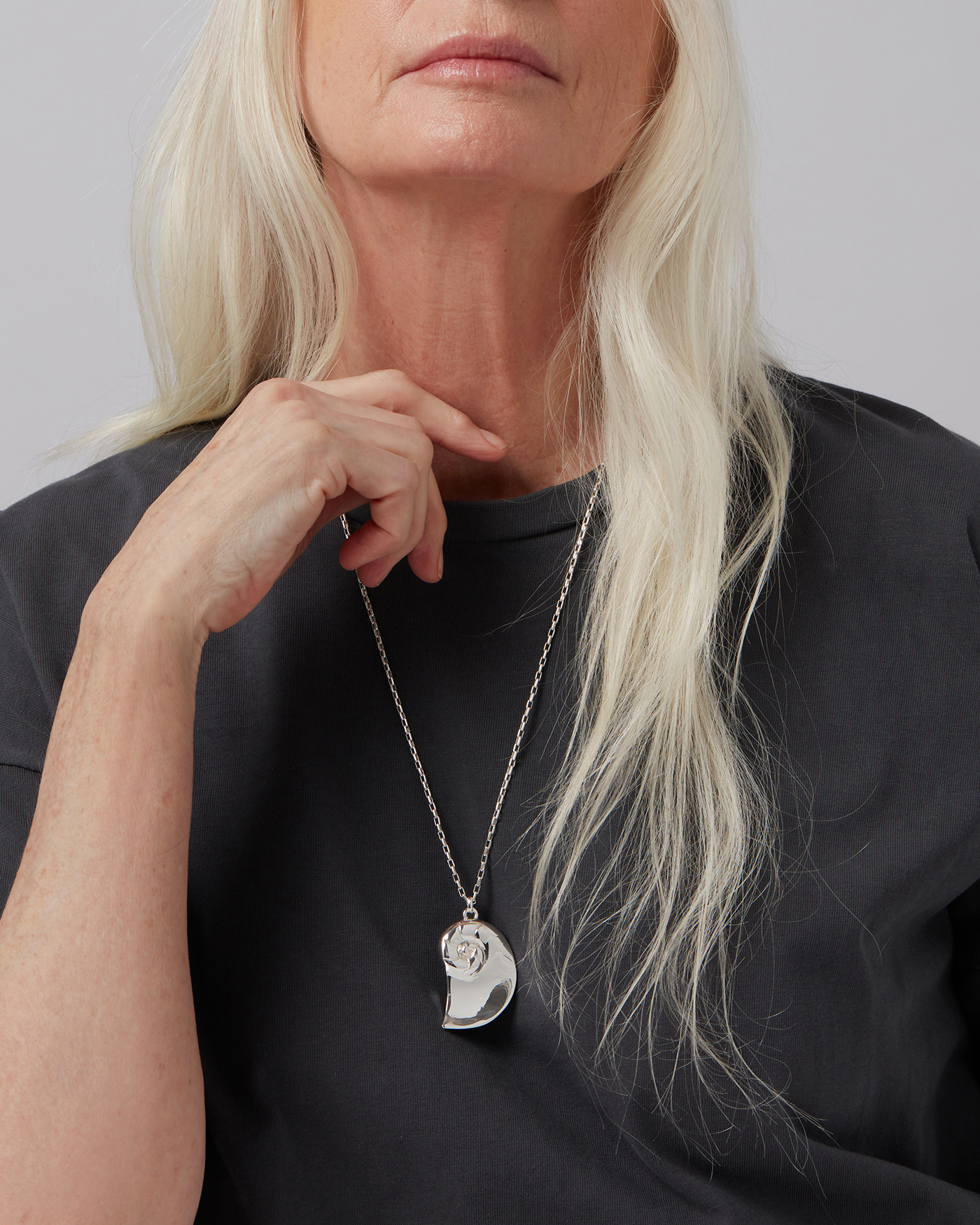 Dylan Pendant Necklace | Silver Dipped Brass