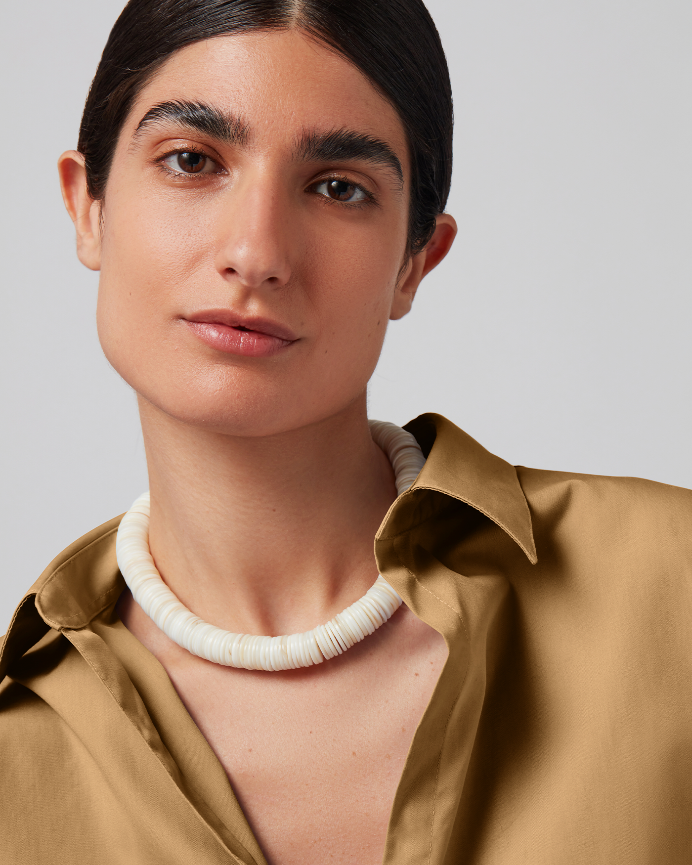 Shell Discs | Odette Mega Collar | 14K Gold-Plated Steel
