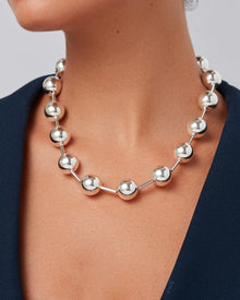 Celeste Mega Necklace | Silver Dipped Brass