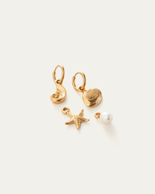 Freshwater Pearl | Summer Huggie Set | 14K Gold-Plated Steel