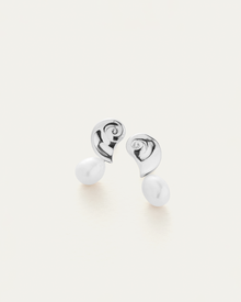 Freshwater Pearl | Lucille Earrings | Silver Dipped Brass