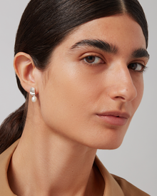 Freshwater Pearl | Lucille Earrings | Silver Dipped Brass