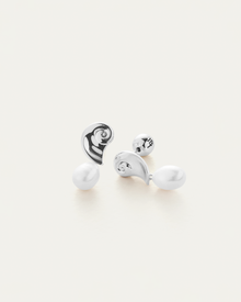Freshwater Pearl | Lucille Earrings | Silver Dipped Brass