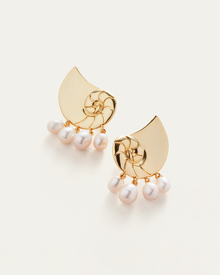 Freshwater Pearl | Lucille Climber Earrings | 14K Gold Dipped Brass