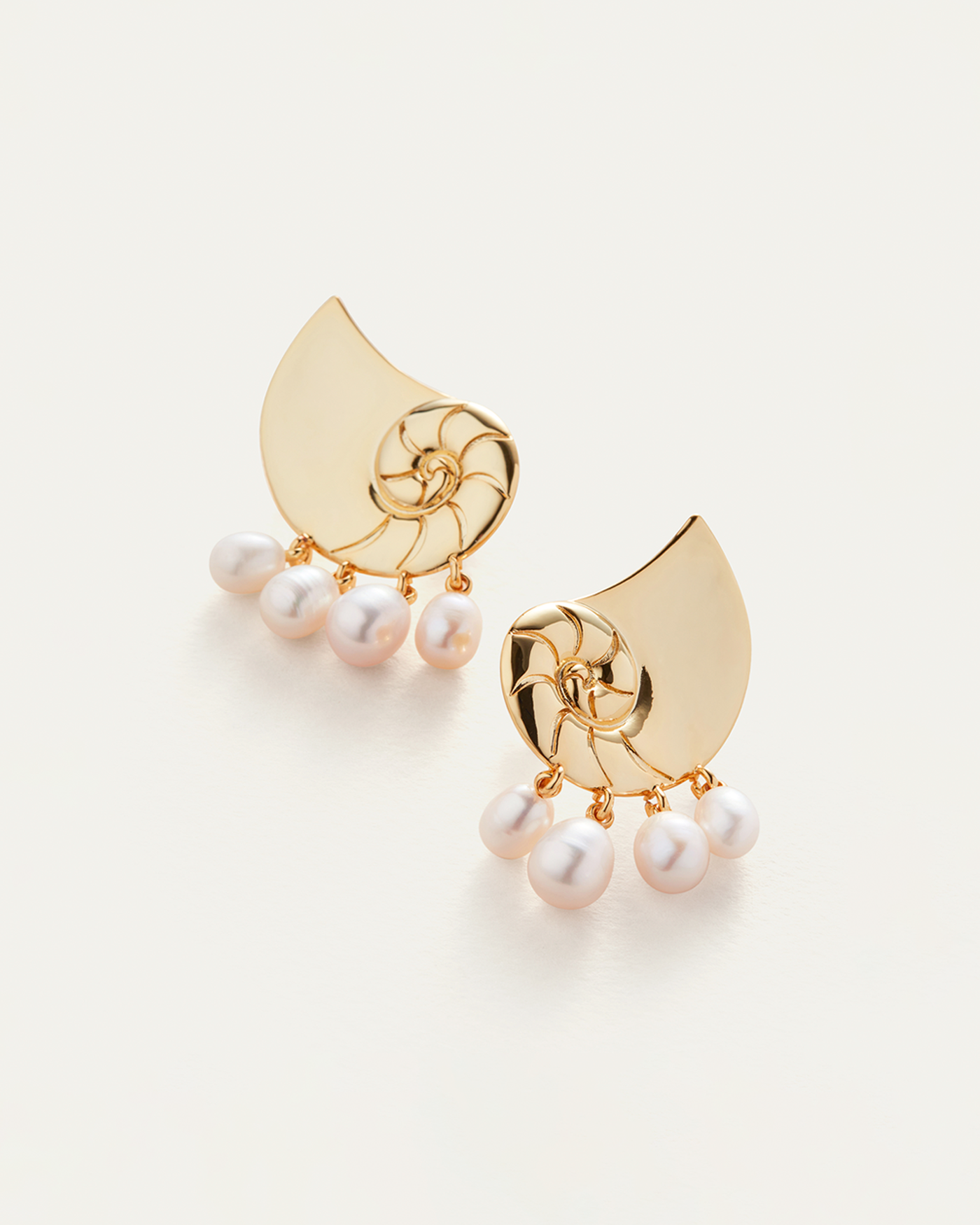 Freshwater Pearl | Lucille Climber Earrings | 14K Gold Dipped Brass
