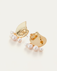 Freshwater Pearl | Lucille Climber Earrings | 14K Gold Dipped Brass