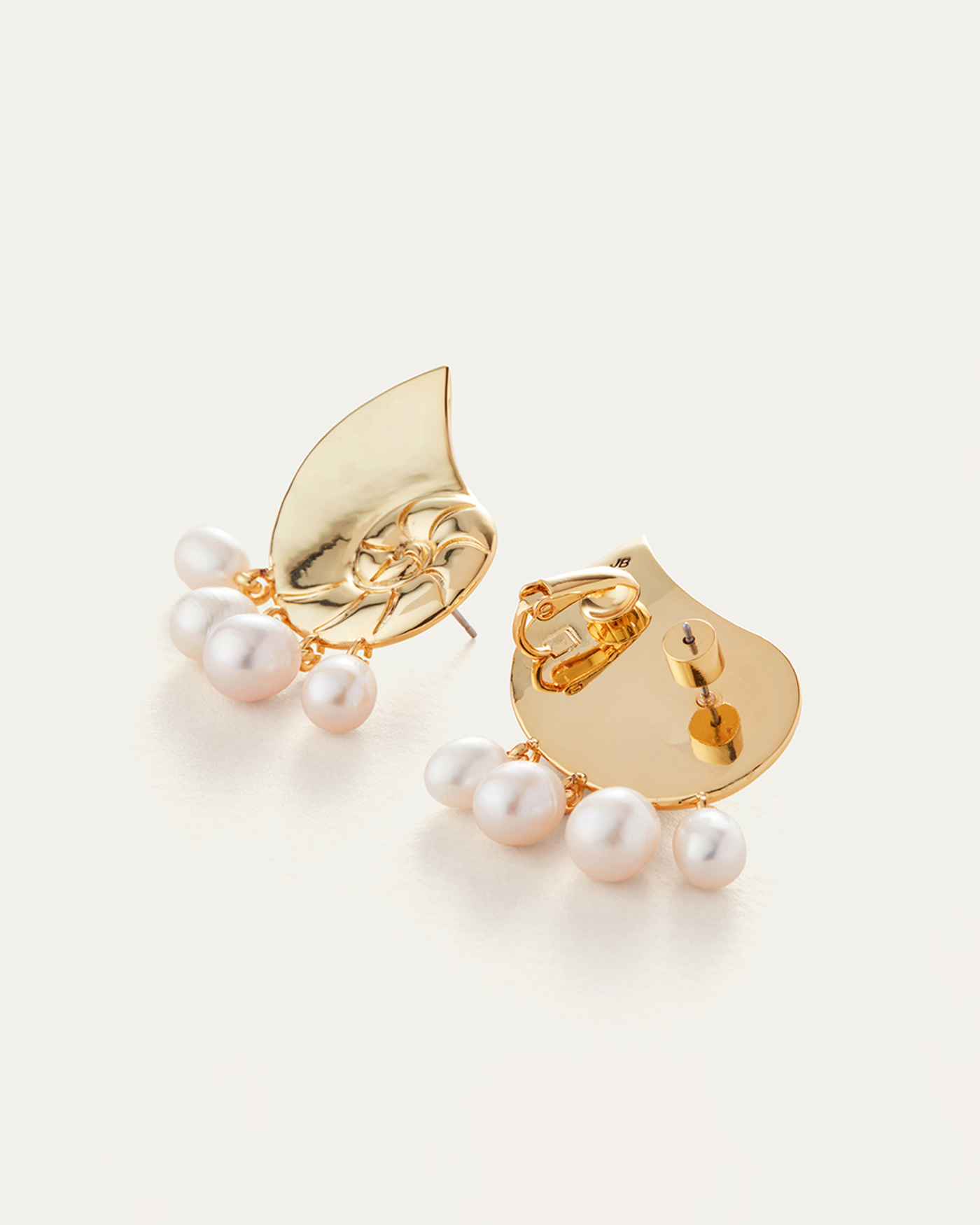 Freshwater Pearl | Lucille Climber Earrings | 14K Gold Dipped Brass