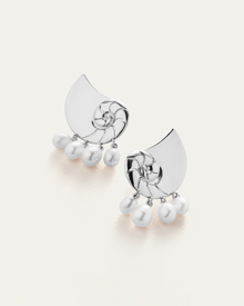 Freshwater Pearl | Lucille Climber Earrings | Silver Dipped Brass