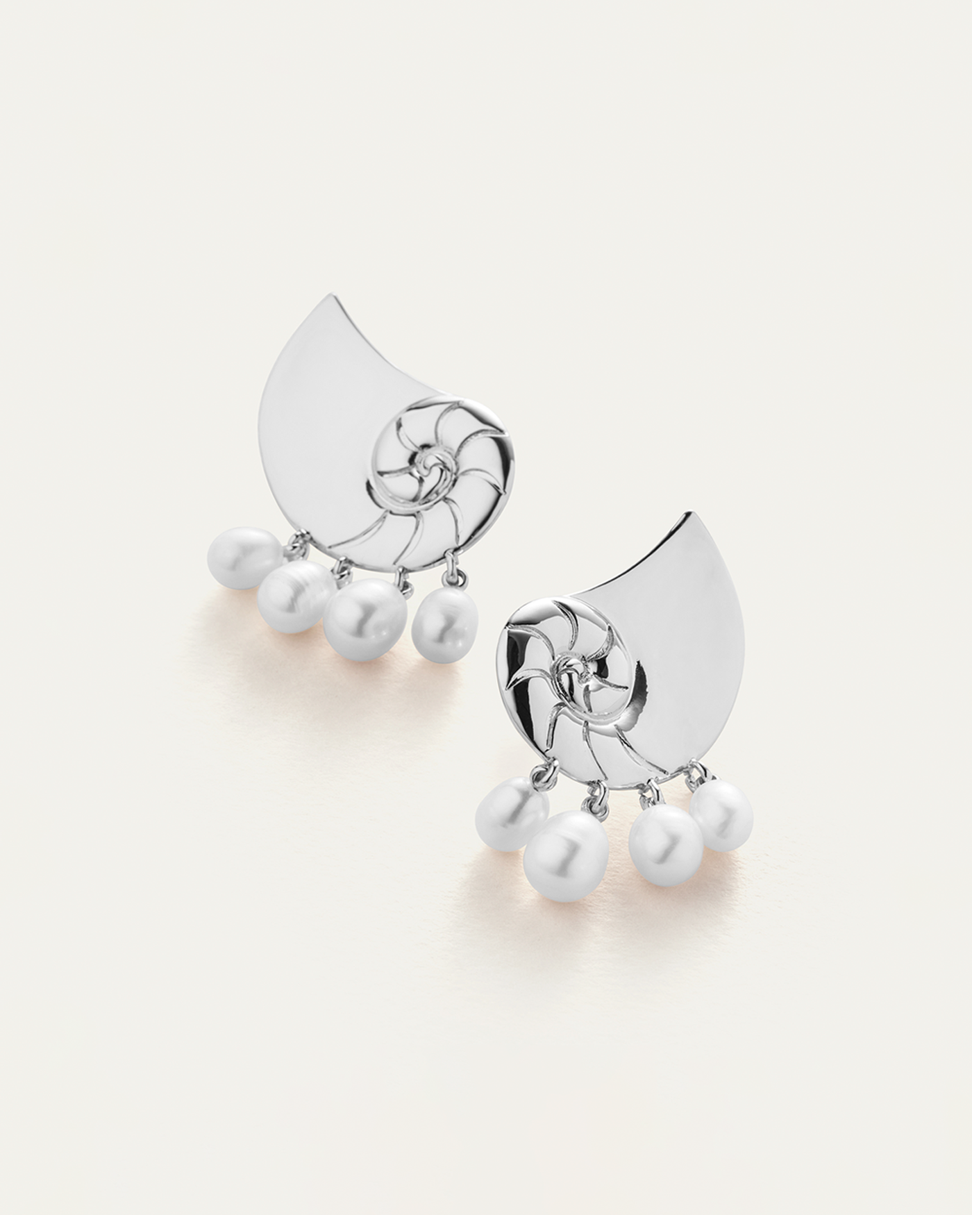 Freshwater Pearl | Lucille Climber Earrings | Silver Dipped Brass