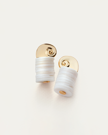 Shell Discs | Odette Earrings | 14K Gold Dipped Brass