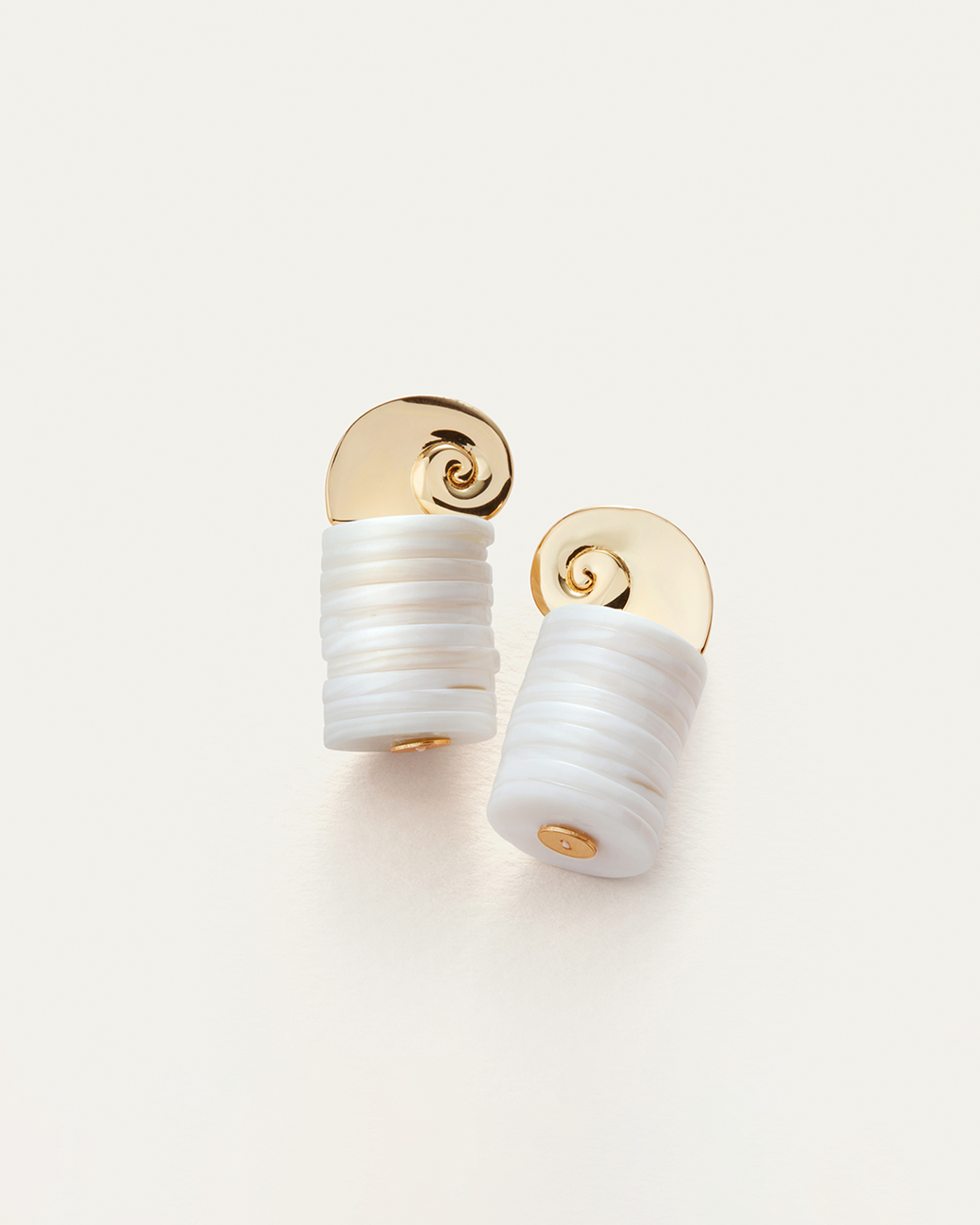 Shell Discs | Odette Earrings | 14K Gold Dipped Brass