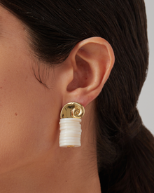 Shell Discs | Odette Earrings | 14K Gold Dipped Brass