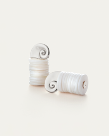 Shell Discs | Odette Earrings | Silver Dipped Brass
