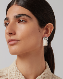 Shell Discs | Odette Earrings | Silver Dipped Brass