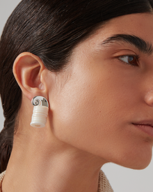 Shell Discs | Odette Earrings | Silver Dipped Brass