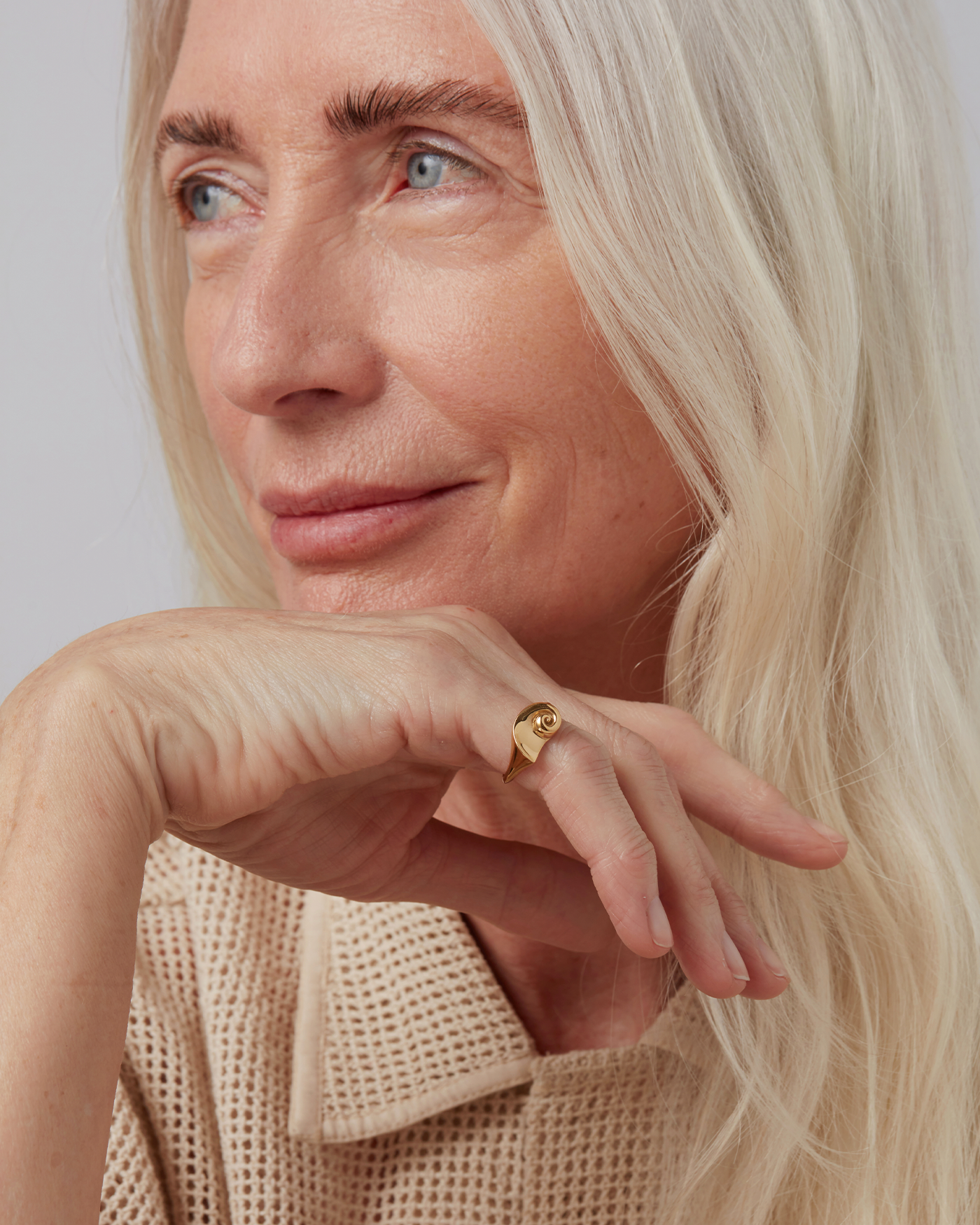 Lucille Signet Ring | 14K Gold-Plated Steel