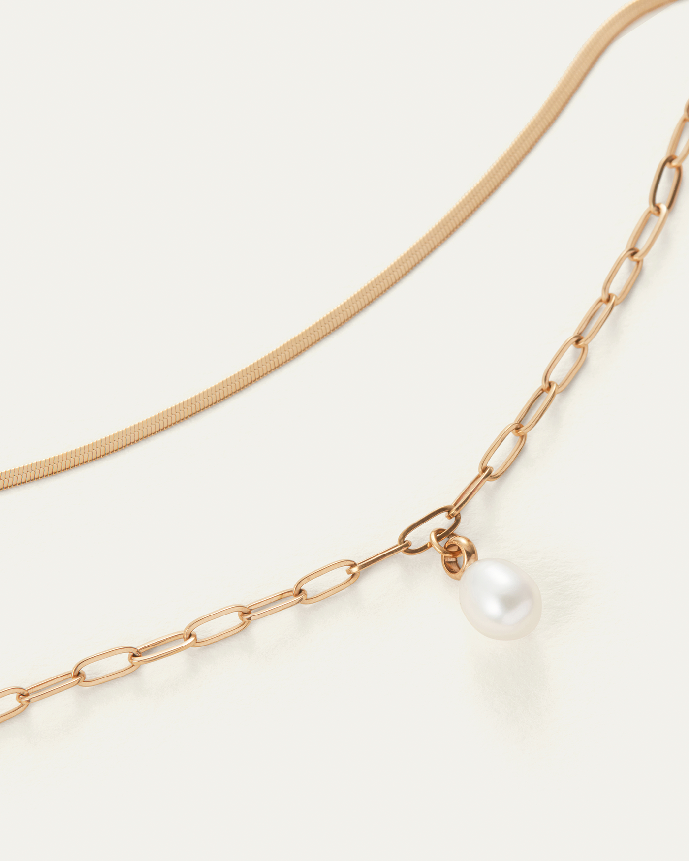 Freshwater Pearl | Lucille Body Chain | 14K Gold-Plated Steel
