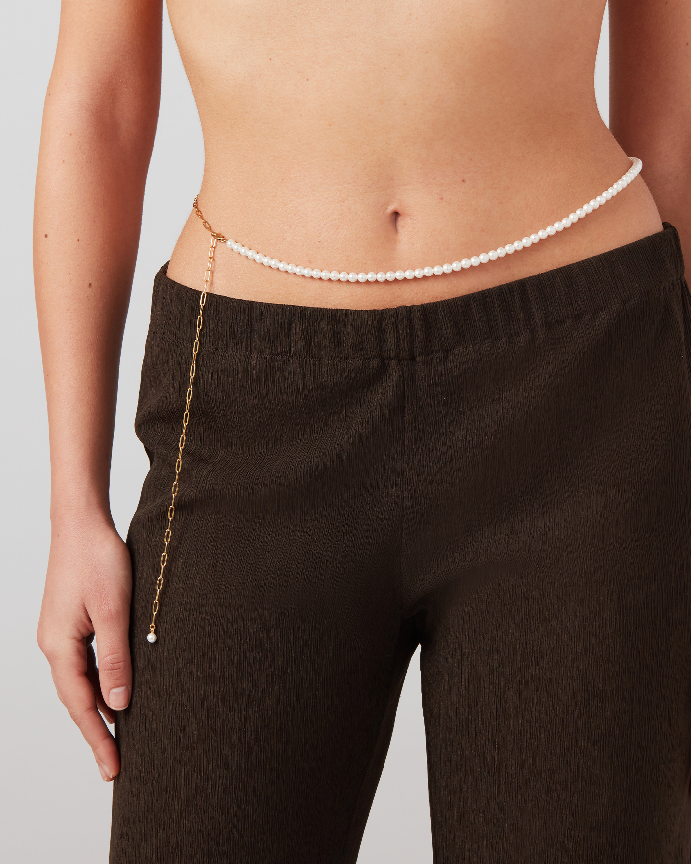 Glass Pearls | Noa Body Chain | 14K Gold-Plated Steel
