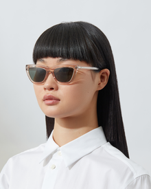 The Cateye | Clear | Green Lenses