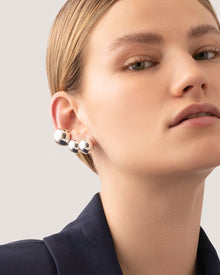Lyra Climber Earrings | Silver Dipped Brass