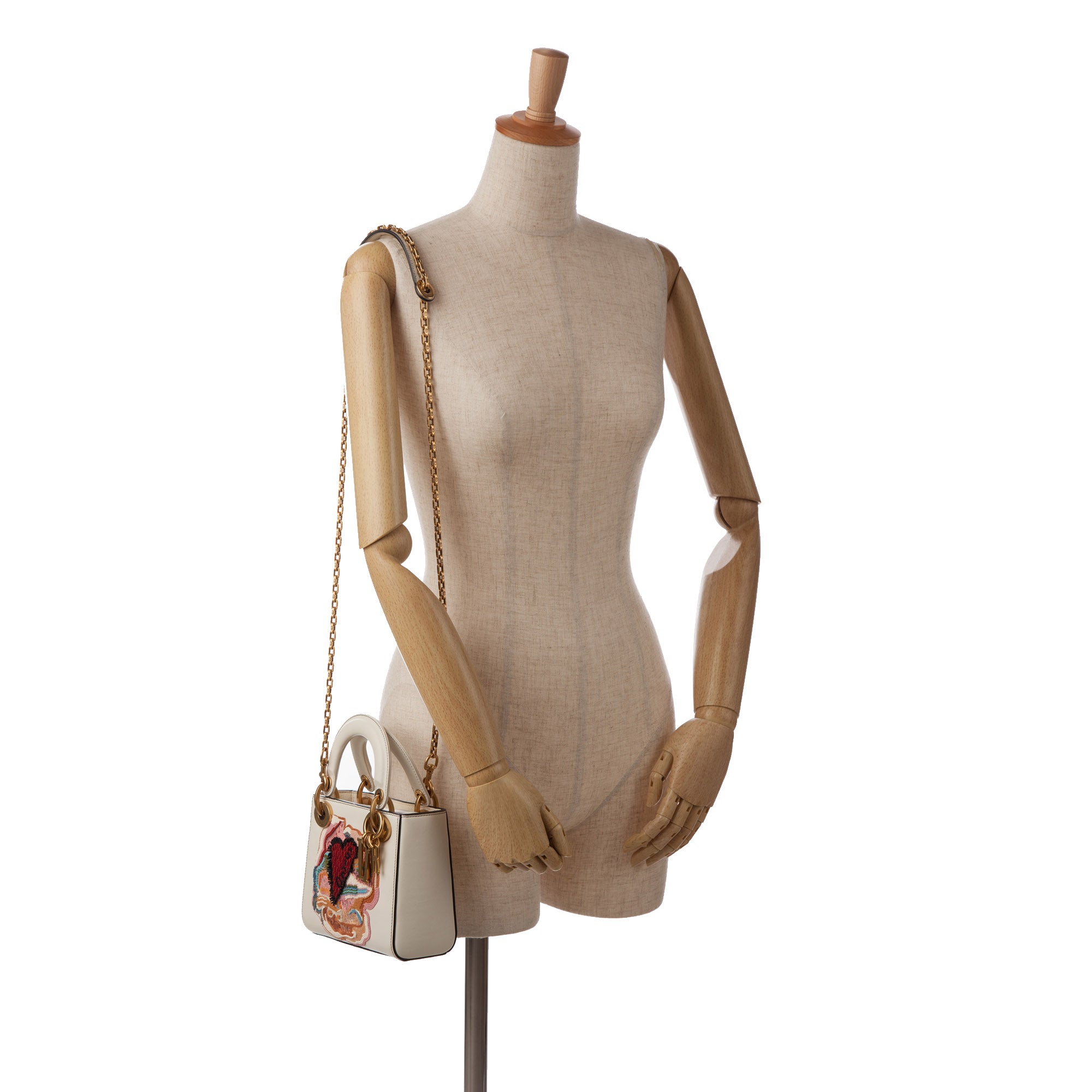 Dior | Pre-Owned Niki De Saint Phalle Mini Calfskin Dioramour Lady (Embroidered) - II | White