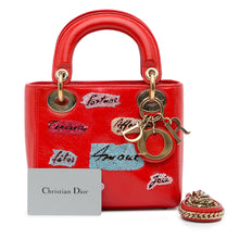 Dior | Pre-Owned Mini Calfskin Sequin Embellished Lady - I | Red