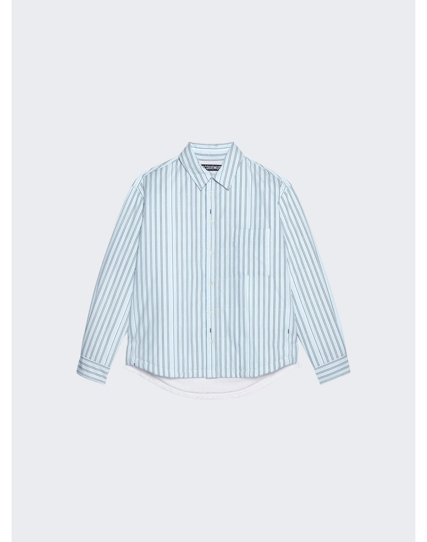 Jacquemus | Men | La Chemise Boulanger Puffed Overshirt | Pint Blue Stripe