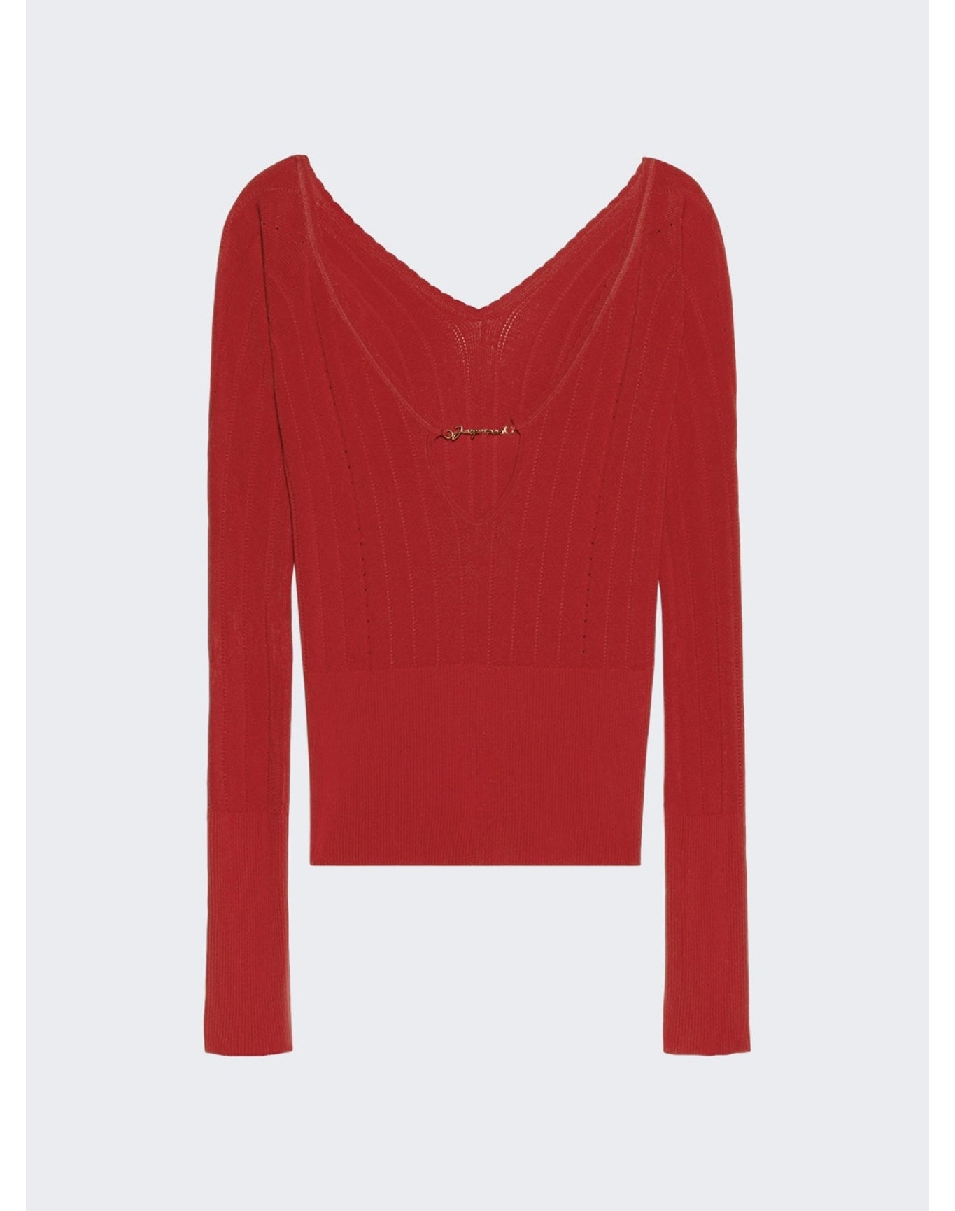 Jacquemus | Women | Long Sleeve Scalloped Top | Dark Red