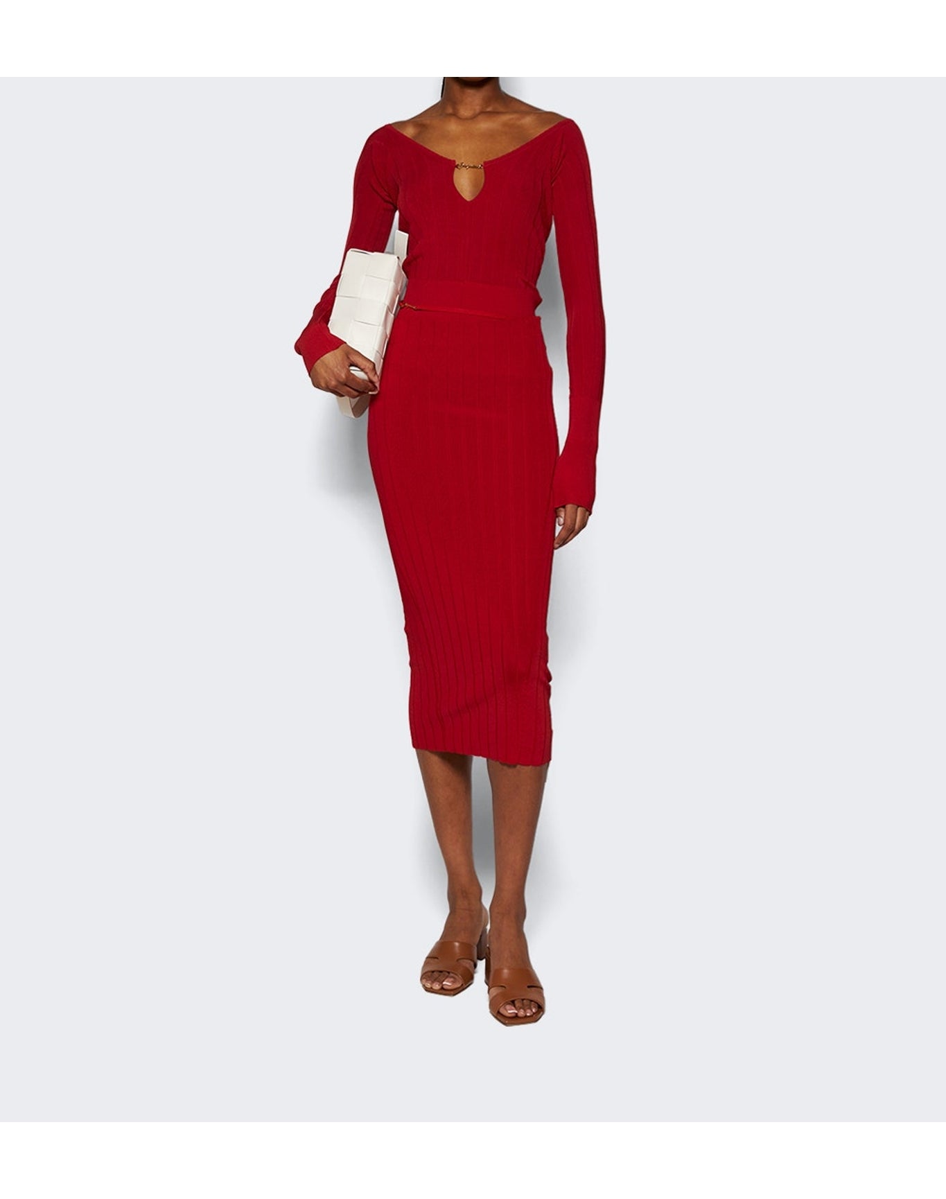 Jacquemus | Women | Long Sleeve Scalloped Top | Dark Red