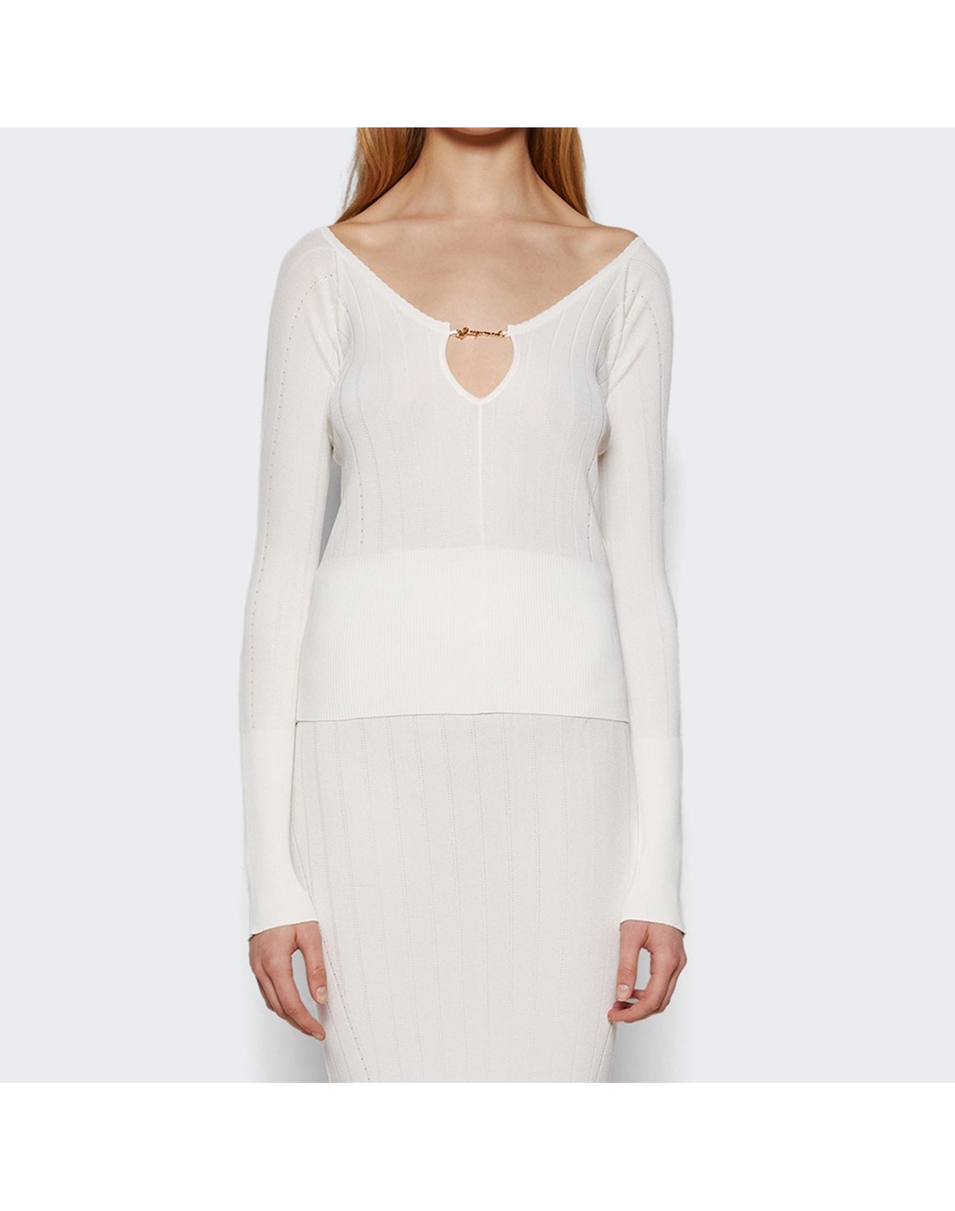 Jacquemus | Women | Long Sleeve Scalloped Top | Off White