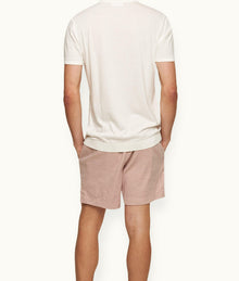 Jarrett Knitted Classic Fit Knitted Rib Cotton-Modal Polo Shirt | White Sand