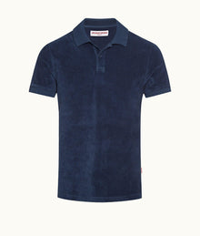 Jarrett Towelling Classic Fit Cotton Towelling Polo Shirt | Classic Blue