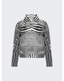 Jean Paul Gaultier | Women | Body Morphing Printed Denim Jacket | Black x White