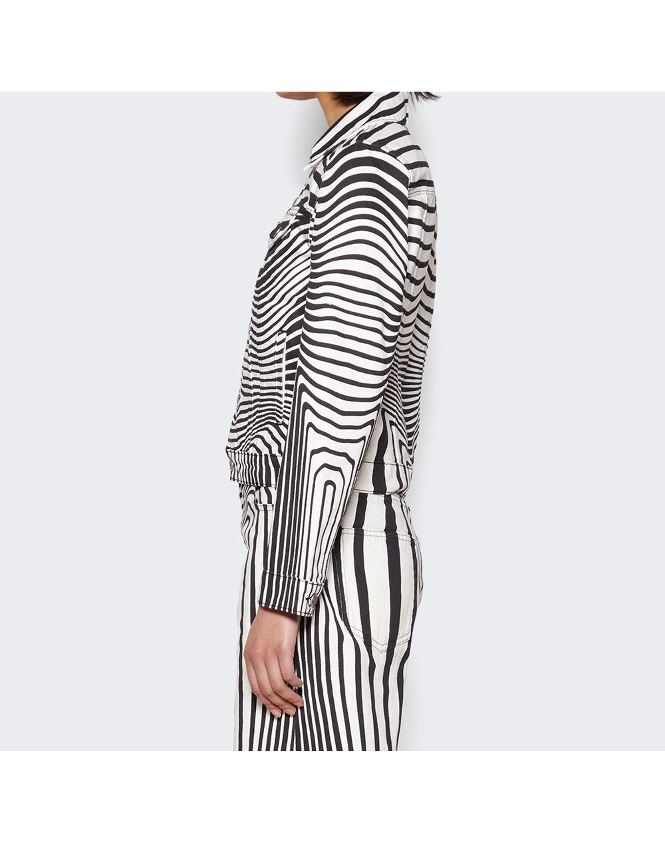 Jean Paul Gaultier | Women | Body Morphing Printed Denim Jacket | Black x White