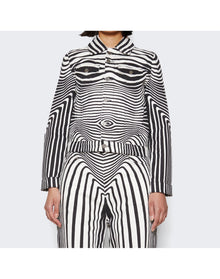 Jean Paul Gaultier | Women | Body Morphing Printed Denim Jacket | Black x White